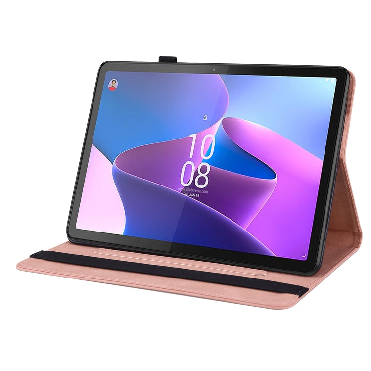 For Lenovo Tab P12 Butterfly Flower Embossed Leather Tablet Case(Rose Gold) - Lenovo by PMC TechLife | Online Shopping South Africa | PMC TechLife | Buy Now Pay Later Mobicred