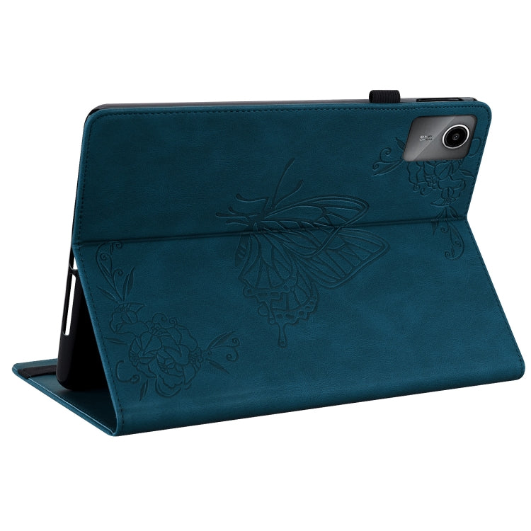 For Lenovo Tab M11/Xiaoxin Pad 11 2024 Butterfly Flower Embossed Leather Tablet Case(Blue) - Lenovo by PMC Jewellery | Online Shopping South Africa | PMC Jewellery | Buy Now Pay Later Mobicred