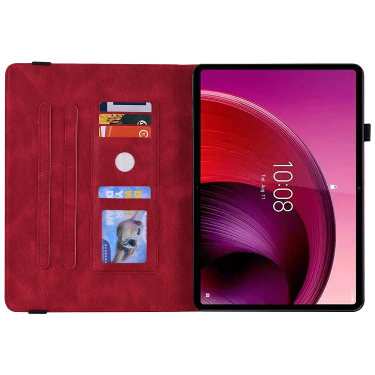 For Lenovo Tab M11/Xiaoxin Pad 11 2024 Butterfly Flower Embossed Leather Tablet Case(Red) - Lenovo by PMC Jewellery | Online Shopping South Africa | PMC Jewellery | Buy Now Pay Later Mobicred