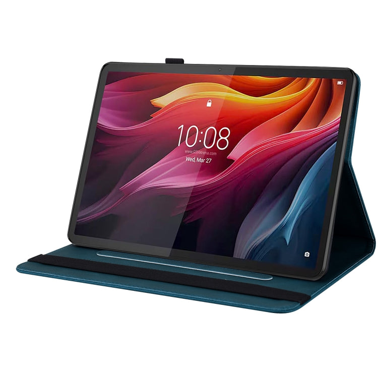 For Lenovo Tab K11 Plus Butterfly Flower Embossed Leather Tablet Case(Blue) - Lenovo by PMC TechLife | Online Shopping South Africa | PMC TechLife | Buy Now Pay Later Mobicred