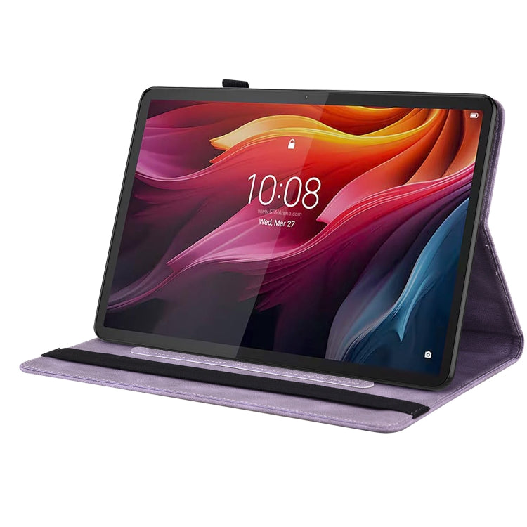 For Lenovo Tab K11 Plus Butterfly Flower Embossed Leather Tablet Case(Purple) - Lenovo by PMC TechLife | Online Shopping South Africa | PMC TechLife | Buy Now Pay Later Mobicred