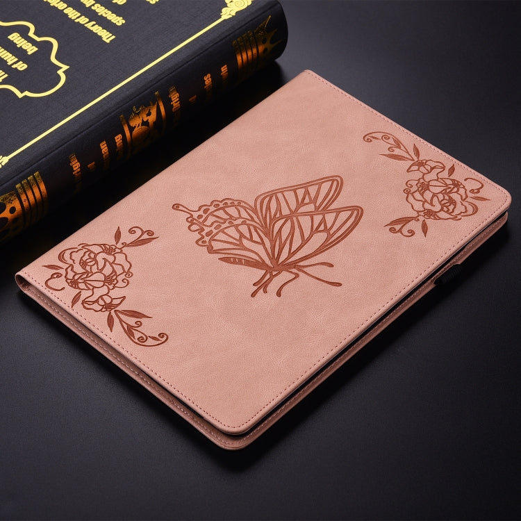 For Lenovo Tab K11 Plus Butterfly Flower Embossed Leather Tablet Case(Rose Gold) - Lenovo by PMC TechLife | Online Shopping South Africa | PMC TechLife | Buy Now Pay Later Mobicred