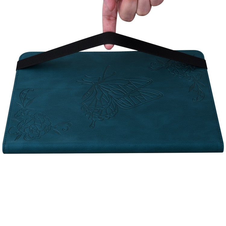 For Lenovo Tab P12 Pro 12.7 2025 Butterfly Flower Embossed Leather Tablet Case(Blue) - Lenovo by PMC TechLife | Online Shopping South Africa | PMC TechLife | Buy Now Pay Later Mobicred