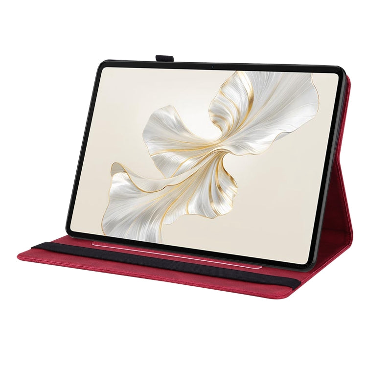 For Honor Pad 9 12.1 Butterfly Flower Embossed Leather Tablet Case(Red) - Honor by PMC TechLife | Online Shopping South Africa | PMC TechLife | Buy Now Pay Later Mobicred