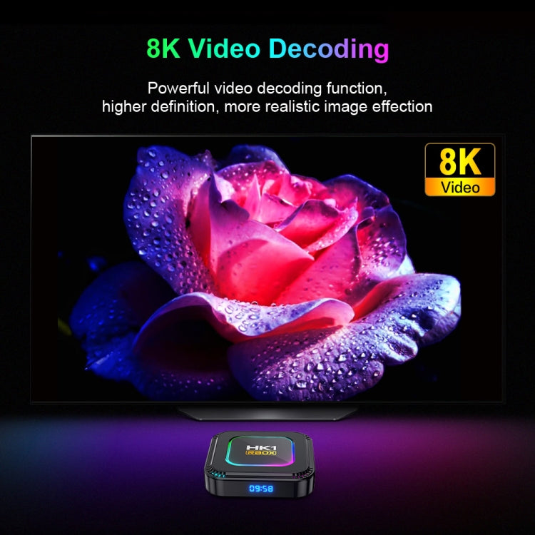 HK1 RBOX K8 8K Android 13.0 Smart TV Box with Remote Control, 4GB+128GB, RK3528 Quad-Core(US Plug) - Others by PMC TechLife | Online Shopping South Africa | PMC TechLife | Buy Now Pay Later Mobicred