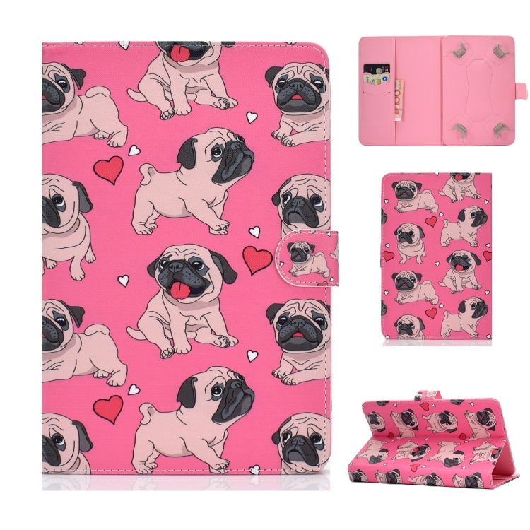 For 10 inch Universal Colored Drawing Pattern Horizontal Flip PU Leather Case with Holder & Card Slots(Love Dog) - 10 - 11 inch by PMC TechLife | Online Shopping South Africa | PMC TechLife | Buy Now Pay Later Mobicred