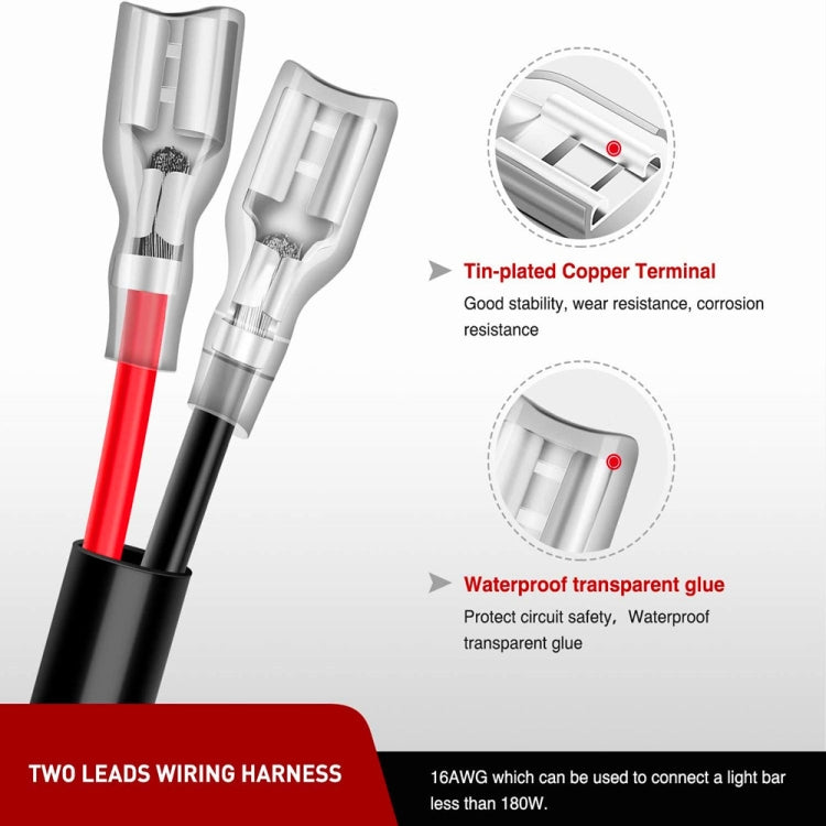 2pcs 16AWG For LED Lights / Off-Road Lights Car Wiring Harness Extension Cable Kit - Car Light Accessories by PMC TechLife | Online Shopping South Africa | PMC TechLife | Buy Now Pay Later Mobicred