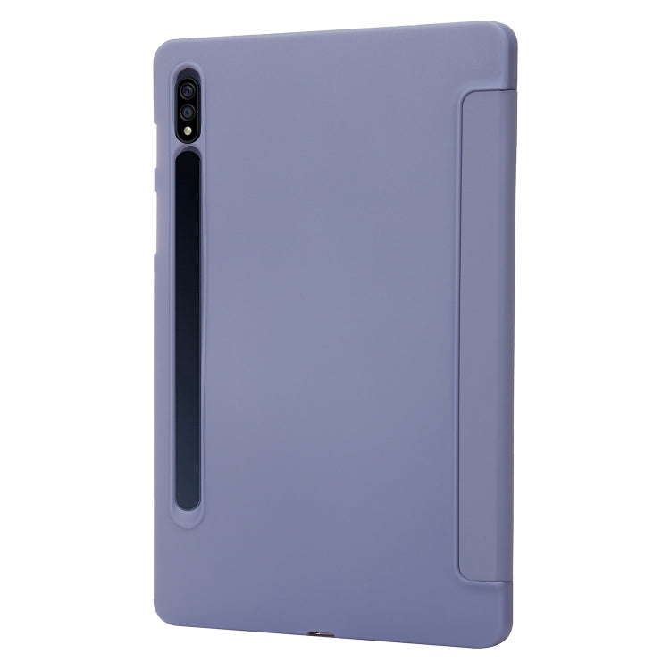 For Samsung Galaxy Tab S9+ / S10+ 3-Fold Holder Silicone Leather Tablet Case(Purple) - Galaxy Tab S9+ Cases by PMC Jewellery | Online Shopping South Africa | PMC Jewellery | Buy Now Pay Later Mobicred