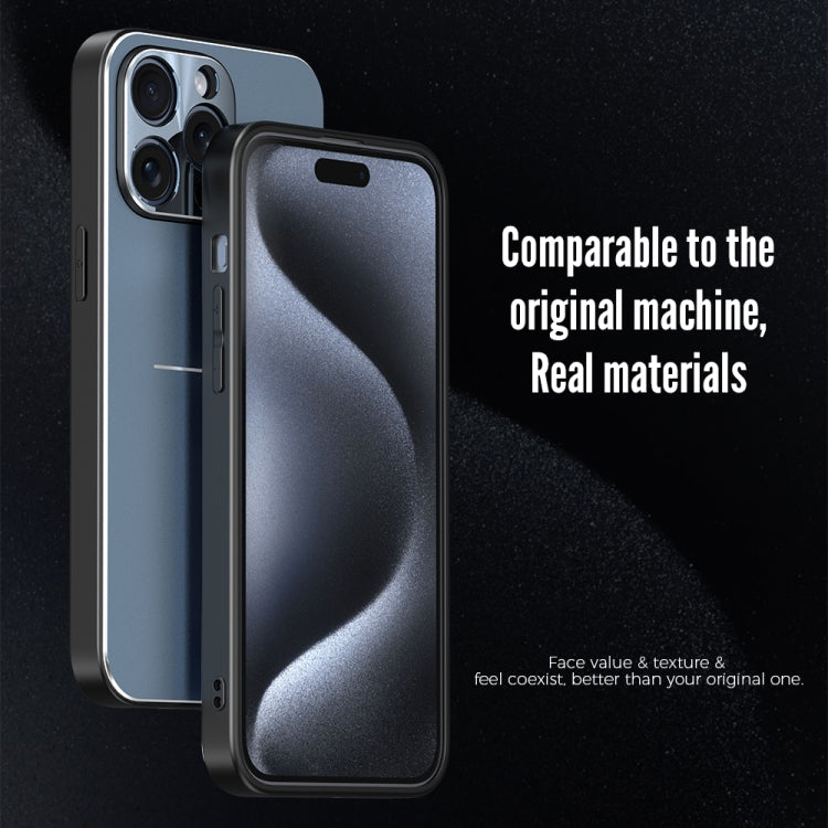 For iPhone 15 Plus R-JUST RJ52 3-Line Style Metal TPU Shockproof Phone Case(Silver) - free shipping - PMC TechLife - Order now!