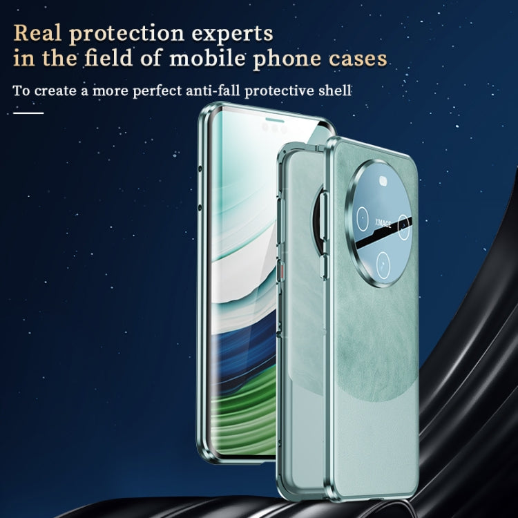 For Huawei Mate 60 Pro+ Double-sided Plain Leather Glass Phone Case(White) - Huawei Cases by PMC TechLife | Online Shopping South Africa | PMC TechLife | Buy Now Pay Later Mobicred