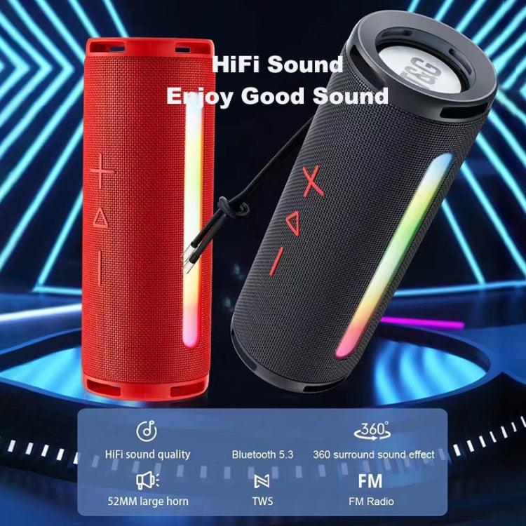 T&G TG374 Portable 3D Stereo Bluetooth Speaker Subwoofer Support FM / TF Card / RGB Light(Red) - Desktop Speaker by T&G | Online Shopping South Africa | PMC Jewellery | Buy Now Pay Later Mobicred