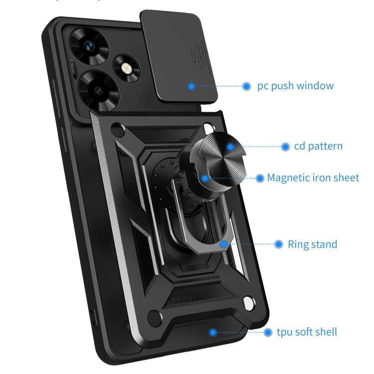 For Infinix Hot 30 Sliding Camera Cover Design TPU+PC Phone Case(Blue) - Infinix Cases by PMC TechLife | Online Shopping South Africa | PMC TechLife | Buy Now Pay Later Mobicred