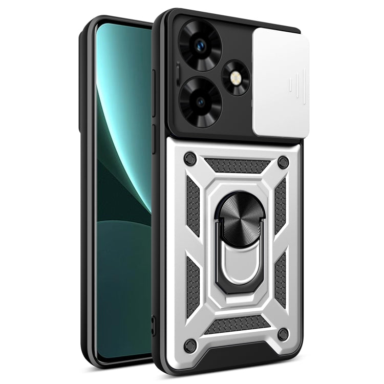 For Infinix Hot 30 Sliding Camera Cover Design TPU+PC Phone Case(Silver) - Infinix Cases by PMC TechLife | Online Shopping South Africa | PMC TechLife | Buy Now Pay Later Mobicred