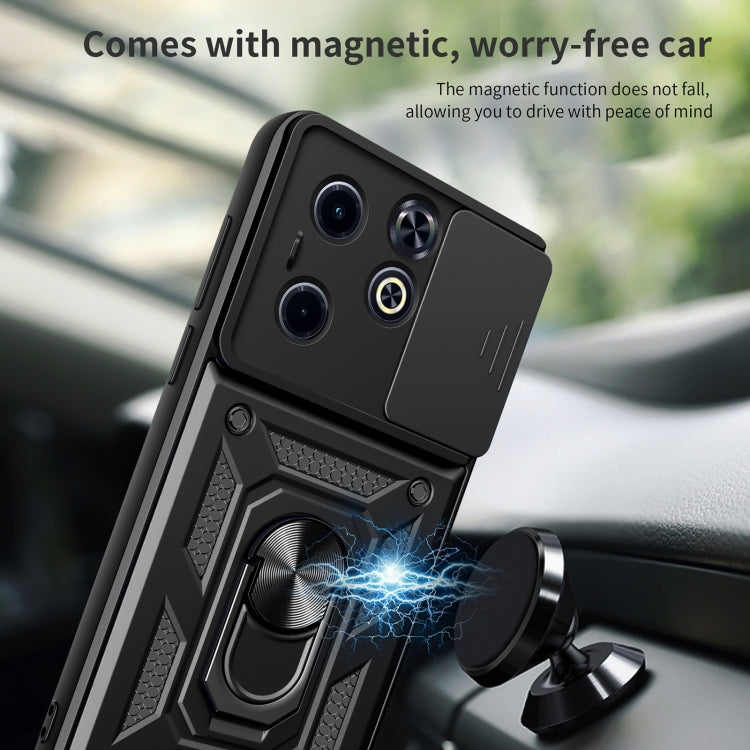 For Infinix Hot 40i / Smart 8 Sliding Camera Cover Design TPU+PC Phone Case(Black) - Infinix Cases by PMC Jewellery | Online Shopping South Africa | PMC Jewellery | Buy Now Pay Later Mobicred