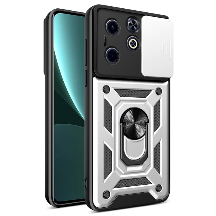 For Infinix Hot 40i / Smart 8 Sliding Camera Cover Design TPU+PC Phone Case(Silver) - Infinix Cases by PMC TechLife | Online Shopping South Africa | PMC TechLife | Buy Now Pay Later Mobicred