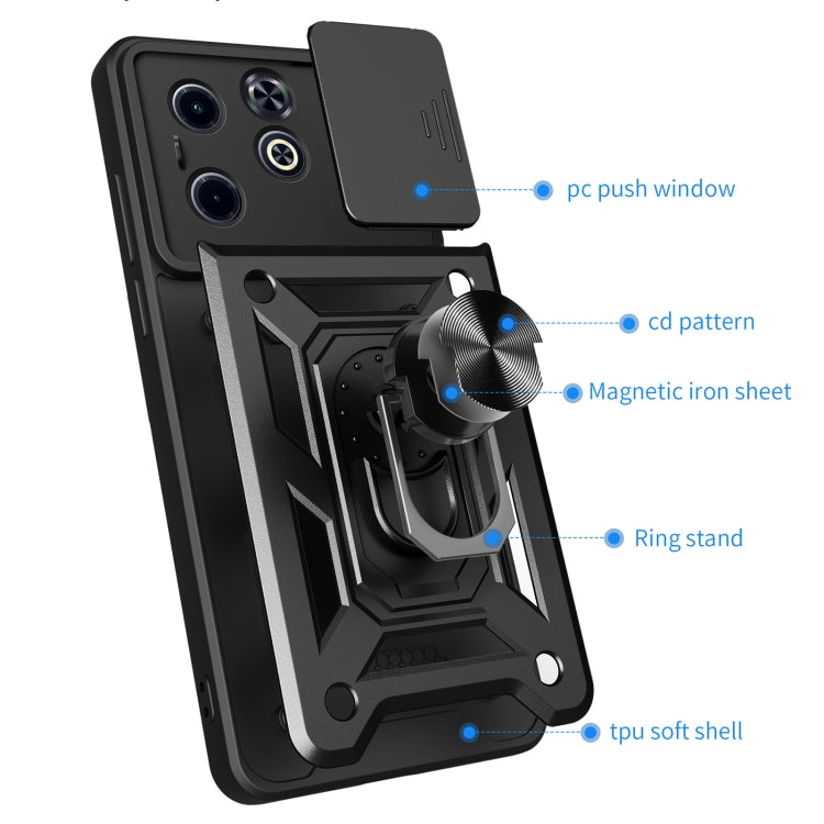 For Infinix Hot 40i / Smart 8 Sliding Camera Cover Design TPU+PC Phone Case(Silver) - Infinix Cases by PMC TechLife | Online Shopping South Africa | PMC TechLife | Buy Now Pay Later Mobicred