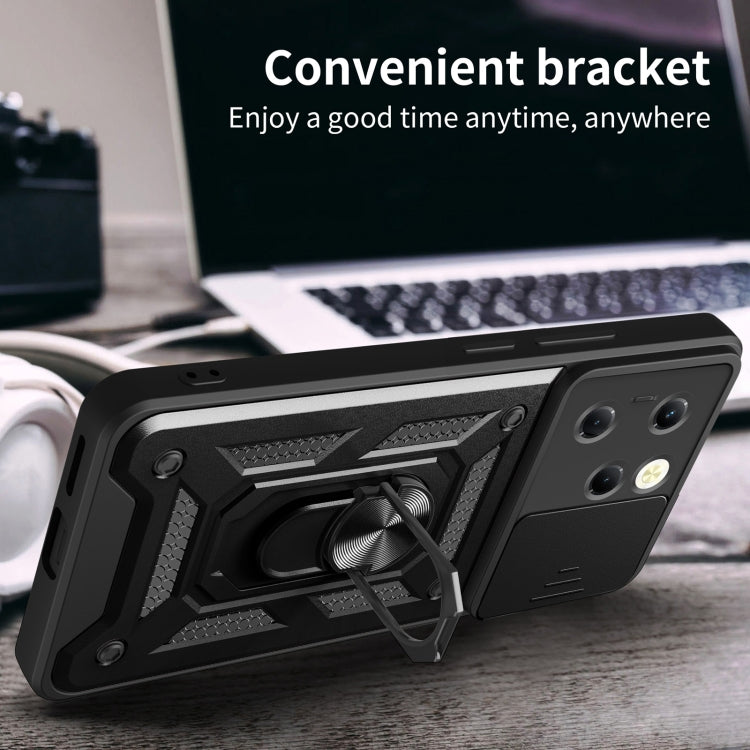 For Infinix Hot 40 / 40 Pro 4G Sliding Camera Cover Design TPU+PC Phone Case(Black) - Infinix Cases by PMC TechLife | Online Shopping South Africa | PMC TechLife | Buy Now Pay Later Mobicred