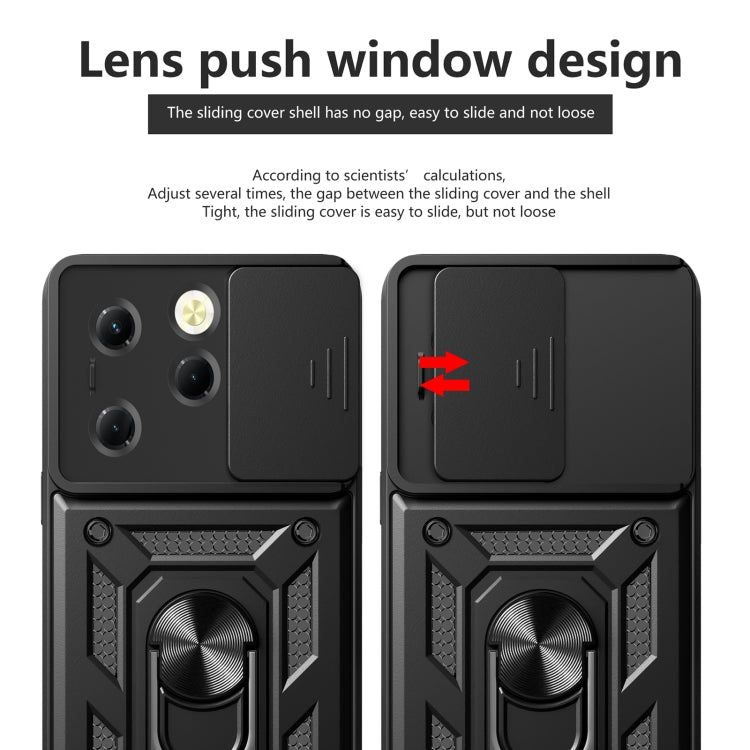 For Infinix Hot 40 / 40 Pro 4G Sliding Camera Cover Design TPU+PC Phone Case(Silver) - Infinix Cases by PMC TechLife | Online Shopping South Africa | PMC TechLife | Buy Now Pay Later Mobicred