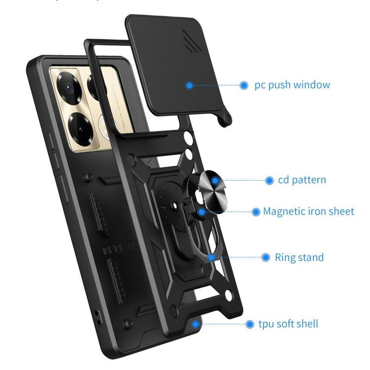 For Infinix Note 40 Pro/40 Pro+ 5G Sliding Camera Cover Design TPU+PC Phone Case(Black) - Infinix Cases by PMC TechLife | Online Shopping South Africa | PMC TechLife | Buy Now Pay Later Mobicred