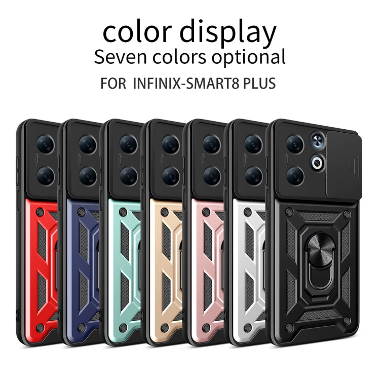 For Infinix Smart 8 Plus / 8 Pro Sliding Camera Cover Design TPU+PC Phone Case(Rose Gold) - Infinix Cases by PMC TechLife | Online Shopping South Africa | PMC TechLife | Buy Now Pay Later Mobicred