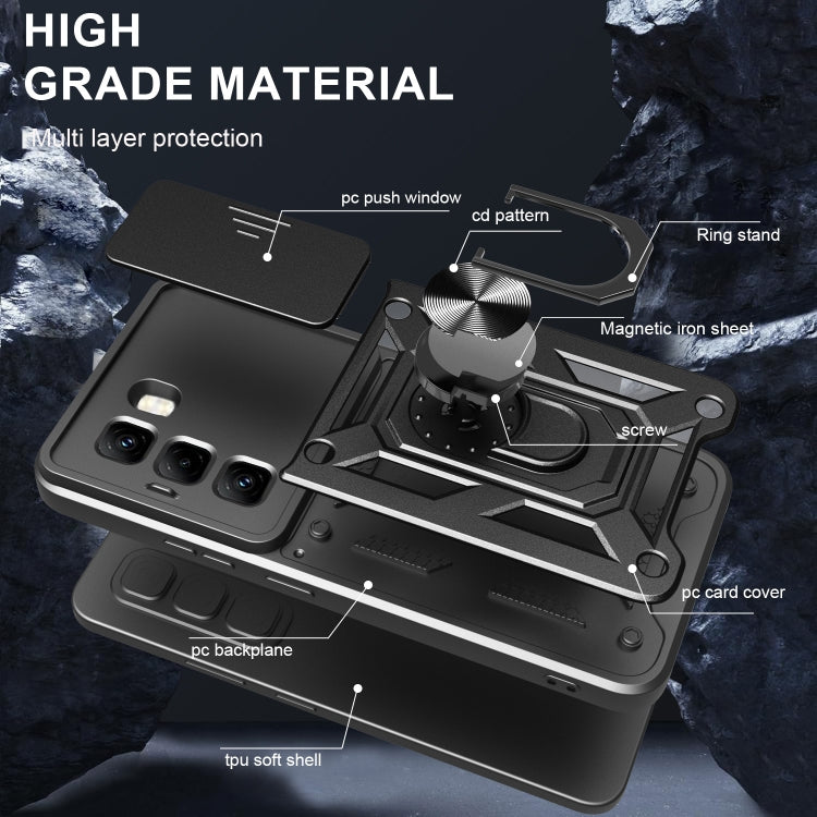 For Infinix Hot 50 Pro 4G Sliding Camera Cover Design TPU+PC Phone Case(Blue) - free shipping - PMC TechLife - Order now!