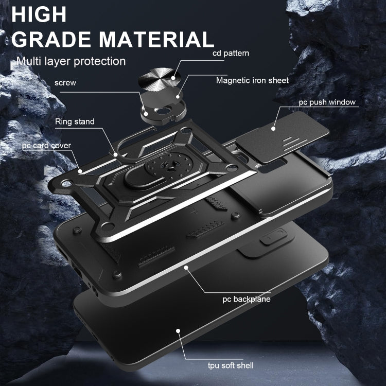 For Infinix Smart 9 / Hot 50i Sliding Camera Cover Design TPU+PC Phone Case(Black) - free shipping - PMC TechLife - Order now!