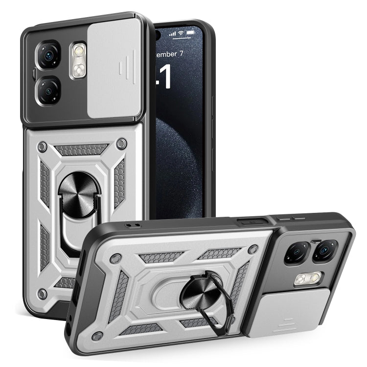 For Infinix Smart 9 / Hot 50i Sliding Camera Cover Design TPU+PC Phone Case(Silver) - free shipping - PMC TechLife - Order now!