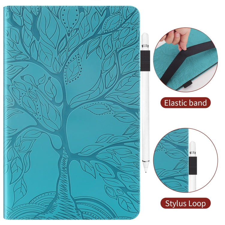 For Honor Pad X9 / X8 Pro Tree Life Series Embossed Leather Tablet Case(Lake Blue) - Honor by PMC TechLife | Online Shopping South Africa | PMC TechLife | Buy Now Pay Later Mobicred