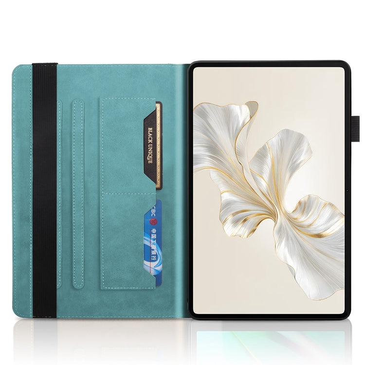For Honor Pad 9 Tree Life Series Embossed Leather Tablet Case(Lake Blue) - Honor by PMC TechLife | Online Shopping South Africa | PMC TechLife | Buy Now Pay Later Mobicred