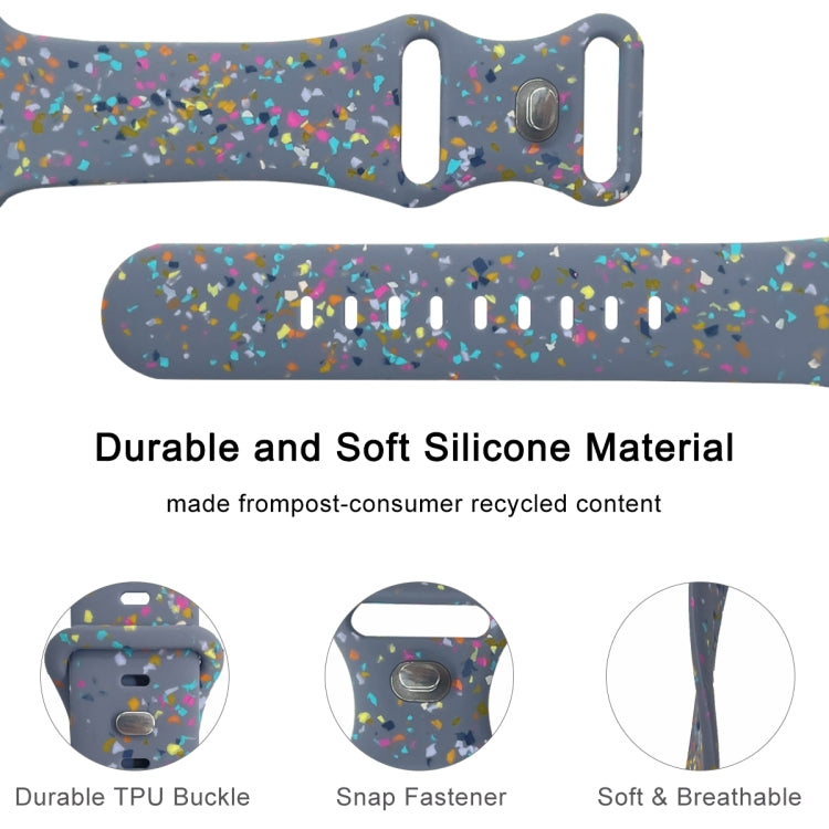 For Apple Watch Serie 9 45mm Floral Silicone Watch Band(Grey) - Watch Bands by PMC TechLife | Online Shopping South Africa | PMC TechLife