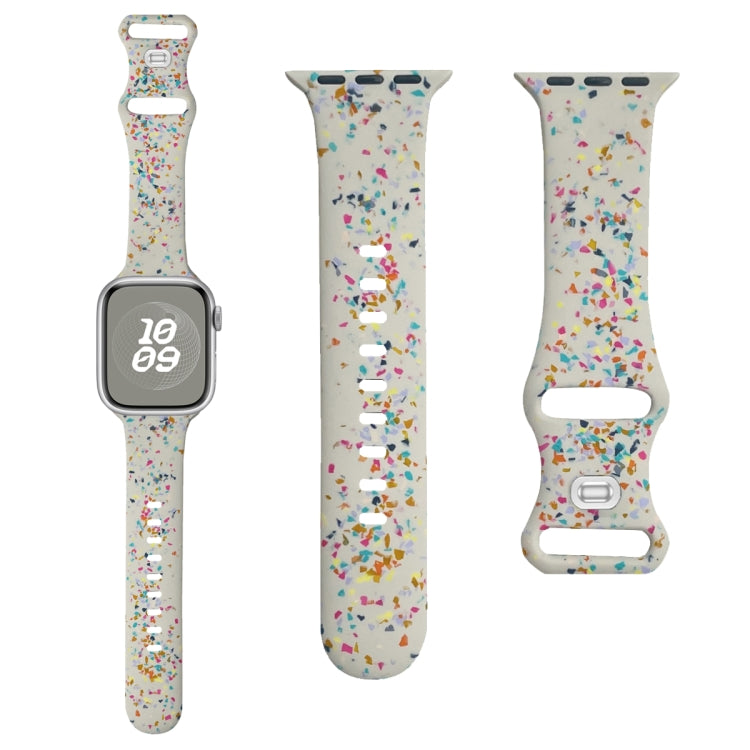 For Apple Watch Serie 4 40mm Floral Silicone Watch Band(Starlight) - Watch Bands by PMC TechLife | Online Shopping South Africa | PMC TechLife