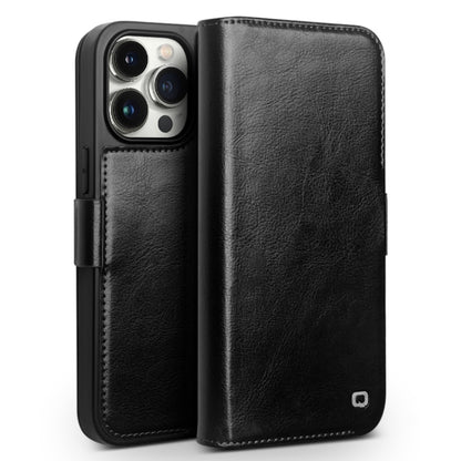 For iPhone 15 Pro Max QIALINO Classic 103 Buckle Genuine Leather Phone Case(Black) - iPhone 15 Pro Max Cases by QIALINO | Online Shopping South Africa | PMC Jewellery