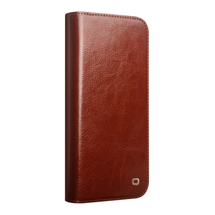 For iPhone 16 Pro Max QIALINO Classic Genuine Leather Phone Case(Brown) - iPhone 16 Pro Max Cases by QIALINO | Online Shopping South Africa | PMC Jewellery | Buy Now Pay Later Mobicred