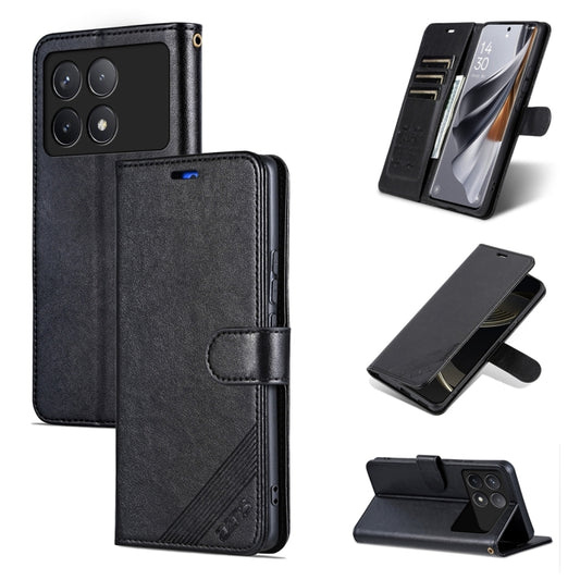For Xiaomi Redmi K70 / K70 Pro AZNS Sheepskin Texture Flip Leather Phone Case(Black) - K70 Pro Cases by AZNS | Online Shopping South Africa | PMC Jewellery | Buy Now Pay Later Mobicred