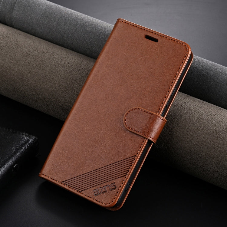 For Xiaomi Redmi Turbo 3 AZNS Sheepskin Texture Flip Leather Phone Case(Brown) - Xiaomi Cases by AZNS | Online Shopping South Africa | PMC TechLife | Buy Now Pay Later Mobicred