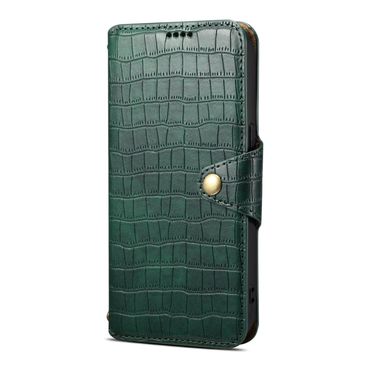 For iPhone 16 Denior Crocodile Texture Oil Edge Leather Phone Case(Green) - free shipping - PMC Jewellery - Order now!