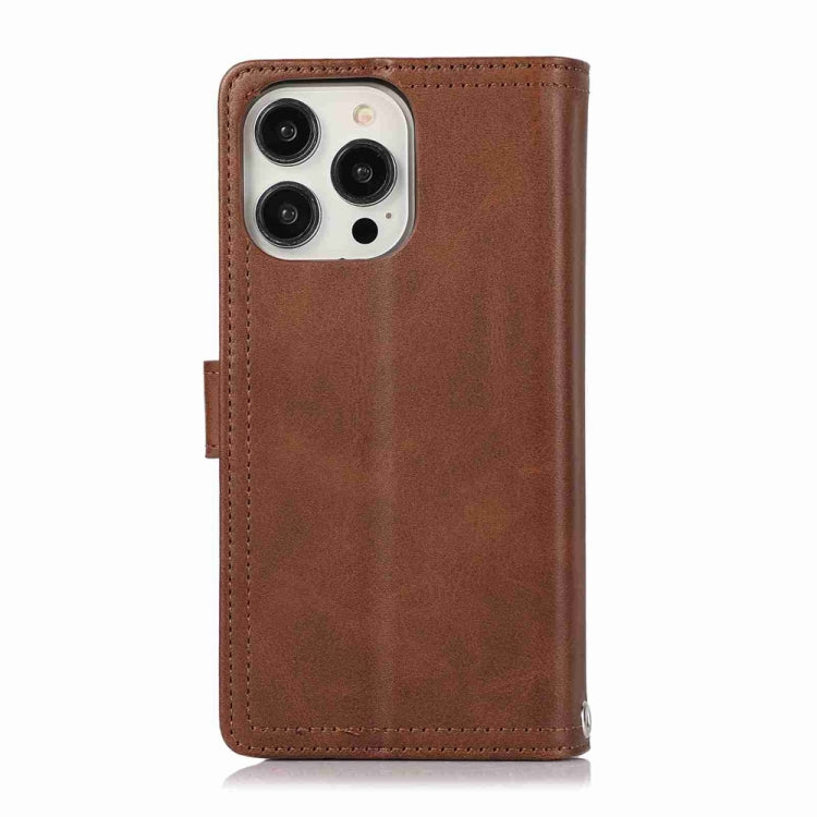 For iPhone 16 Pro Wristband Card Slot Leather Phone Case(Coffee) - iPhone 16 Pro Cases by PMC Jewellery | Online Shopping South Africa | PMC Jewellery | Buy Now Pay Later Mobicred