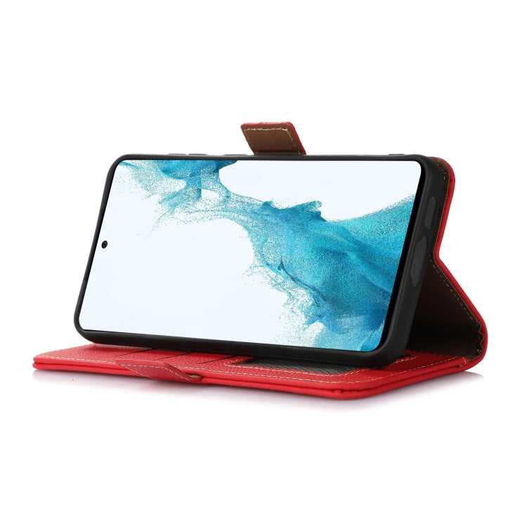 For Huawei Mate 60 Pro Side-Magnetic TJ Genuine Leather RFID Phone Case(Red) - Huawei Cases by PMC TechLife | Online Shopping South Africa | PMC TechLife | Buy Now Pay Later Mobicred