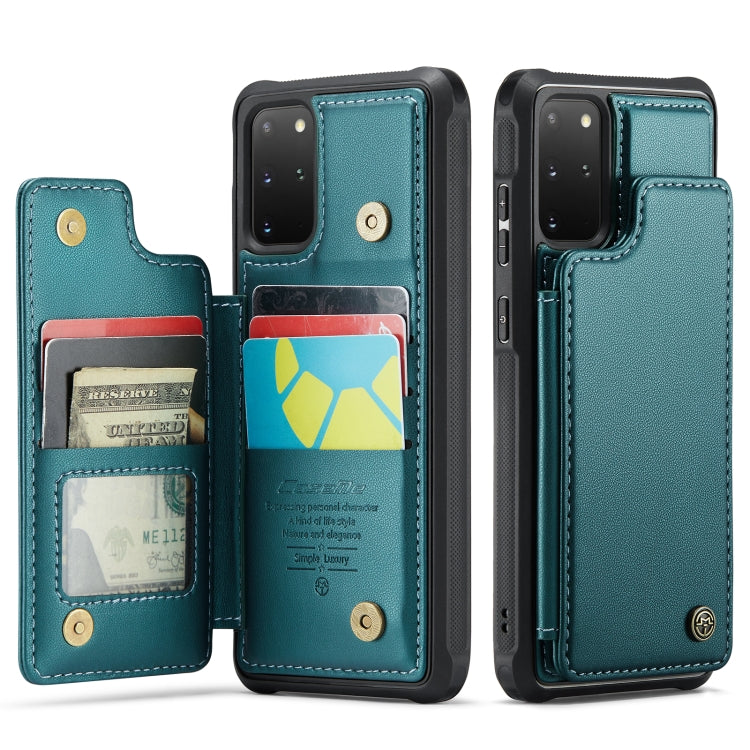 For Samsung Galaxy S20+ CaseMe C22 Card Slots Holder RFID Anti-theft Phone Case(Blue Green) - Galaxy Phone Cases by CaseMe | Online Shopping South Africa | PMC Jewellery | Buy Now Pay Later Mobicred