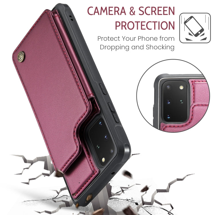 For Samsung Galaxy S20+ CaseMe C22 Card Slots Holder RFID Anti-theft Phone Case(Wine Red) - Galaxy Phone Cases by CaseMe | Online Shopping South Africa | PMC Jewellery | Buy Now Pay Later Mobicred