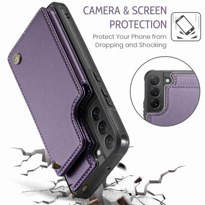 For Samsung Galaxy S22 5G CaseMe C22 Card Slots Holder RFID Anti-theft Phone Case(Purple) - Galaxy S22 5G Cases by CaseMe | Online Shopping South Africa | PMC Jewellery | Buy Now Pay Later Mobicred