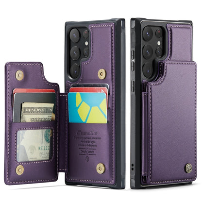 For Samsung Galaxy S22 Ultra 5G CaseMe C22 Card Slots Holder RFID Anti-theft Phone Case(Purple) - Galaxy S22 Ultra 5G Cases by CaseMe | Online Shopping South Africa | PMC Jewellery | Buy Now Pay Later Mobicred