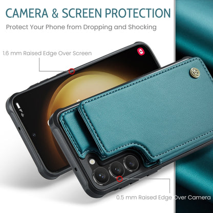 For Samsung Galaxy S23+ 5G CaseMe C22 Card Slots Holder RFID Anti-theft Phone Case(Blue Green) - Galaxy S23+ 5G Cases by CaseMe | Online Shopping South Africa | PMC Jewellery | Buy Now Pay Later Mobicred