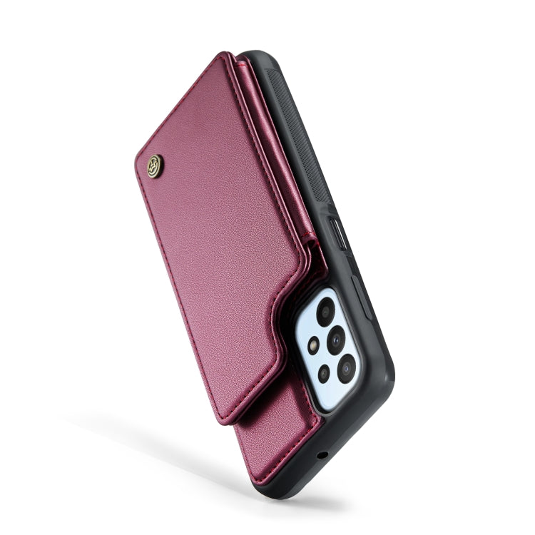 For Samsung Galaxy A23 CaseMe C22 Card Slots Holder RFID Anti-theft Phone Case(Wine Red) - Galaxy Phone Cases by CaseMe | Online Shopping South Africa | PMC Jewellery | Buy Now Pay Later Mobicred