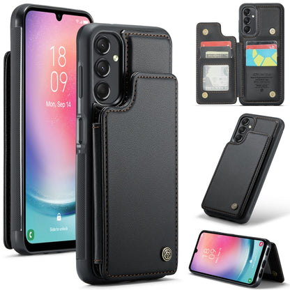 For Samsung Galaxy A24 4G CaseMe C22 Card Slots Holder RFID Anti-theft Phone Case(Black) - Galaxy Phone Cases by CaseMe | Online Shopping South Africa | PMC Jewellery | Buy Now Pay Later Mobicred