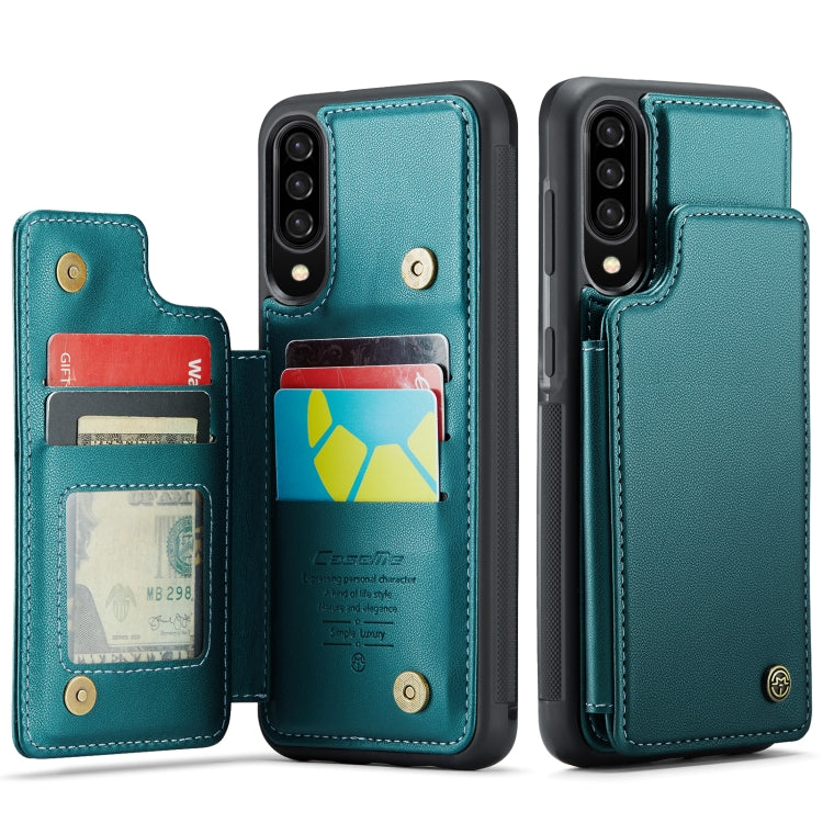 For Samsung Galaxy A30s/A50s/A50 CaseMe C22 Card Slots Holder RFID Anti-theft Phone Case(Blue Green) - Galaxy Phone Cases by CaseMe | Online Shopping South Africa | PMC Jewellery | Buy Now Pay Later Mobicred