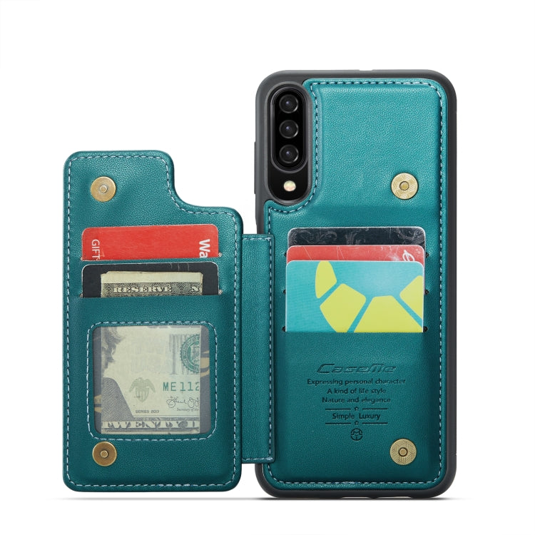 For Samsung Galaxy A30s/A50s/A50 CaseMe C22 Card Slots Holder RFID Anti-theft Phone Case(Blue Green) - Galaxy Phone Cases by CaseMe | Online Shopping South Africa | PMC Jewellery | Buy Now Pay Later Mobicred