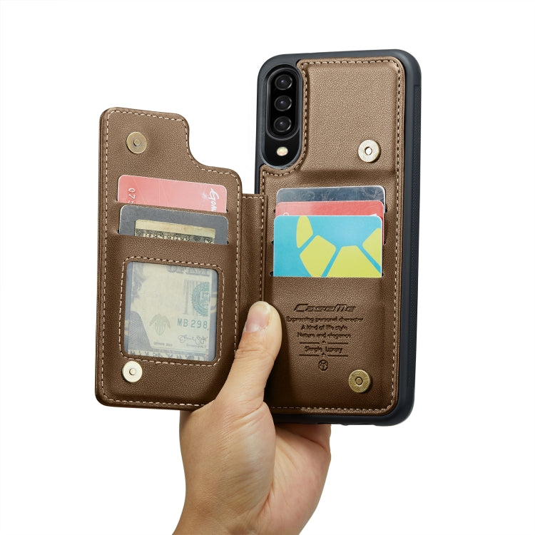 For Samsung Galaxy A30s/A50s/A50 CaseMe C22 Card Slots Holder RFID Anti-theft Phone Case(Brown) - Galaxy Phone Cases by CaseMe | Online Shopping South Africa | PMC Jewellery | Buy Now Pay Later Mobicred