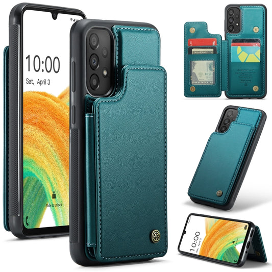 For Samsung Galaxy A33 5G CaseMe C22 Card Slots Holder RFID Anti-theft Phone Case(Blue Green) - Galaxy Phone Cases by CaseMe | Online Shopping South Africa | PMC Jewellery | Buy Now Pay Later Mobicred