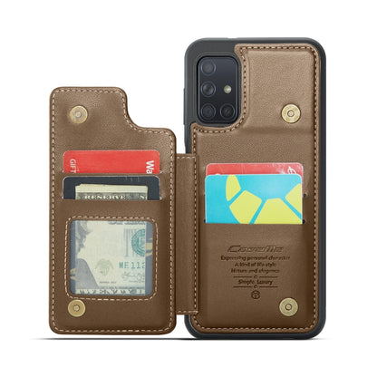 For Samsung Galaxy A51 4G CaseMe C22 Card Slots Holder RFID Anti-theft Phone Case(Brown) - Galaxy Phone Cases by CaseMe | Online Shopping South Africa | PMC Jewellery | Buy Now Pay Later Mobicred